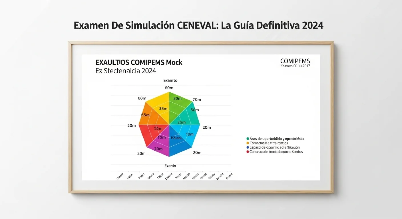 Gráfica de resultados de un examen de simulación COMIPEMS mostrando áreas de oportunidad y fortalezas del aspirante.