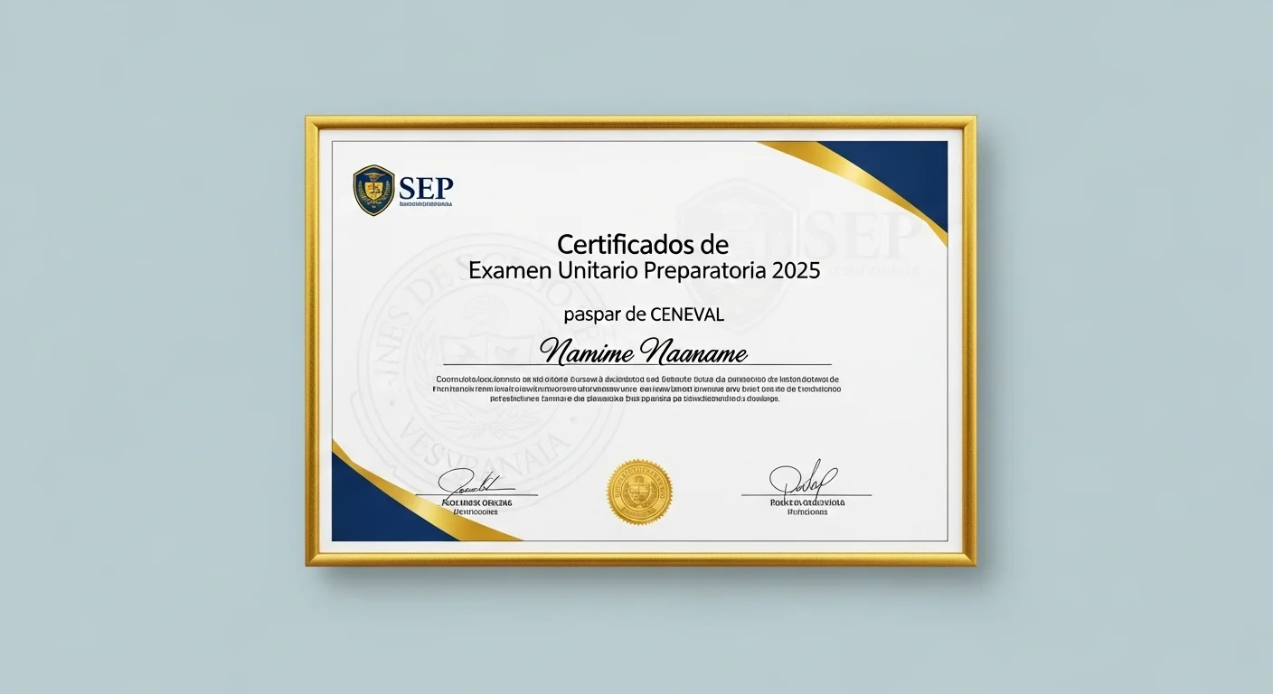 Imagen de un certificado de bachillerato emitido por la SEP tras aprobar el examen CENEVAL.