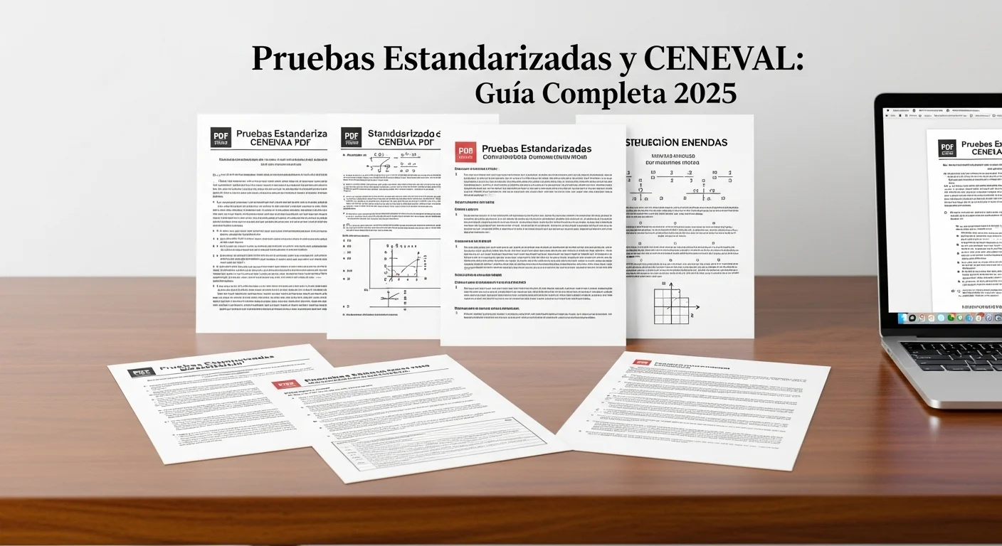 Colección de diferentes ejemplos de pruebas estandarizadas en formato PDF, incluyendo de matemáticas y comprensión lectora.