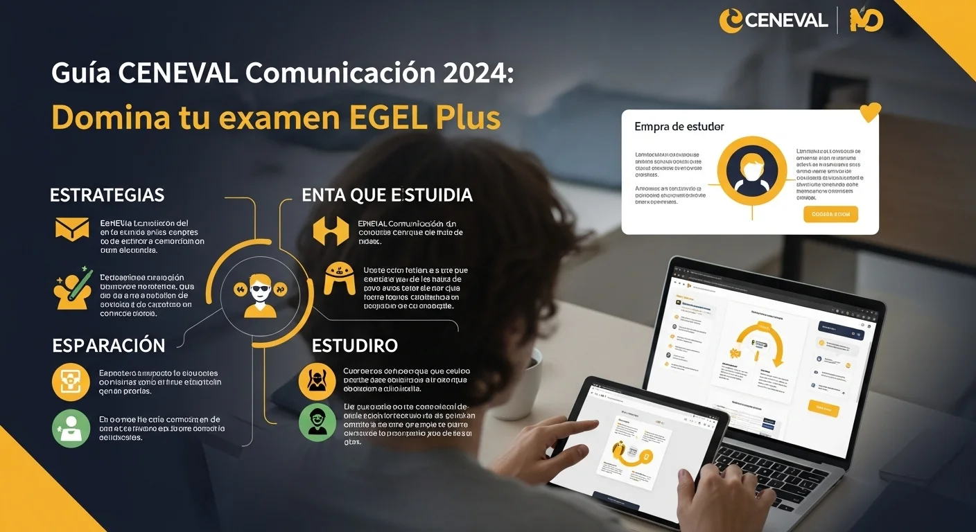 Infografía con estrategias y consejos para estudiar y aprobar el examen ceneval comunicacion 2024.