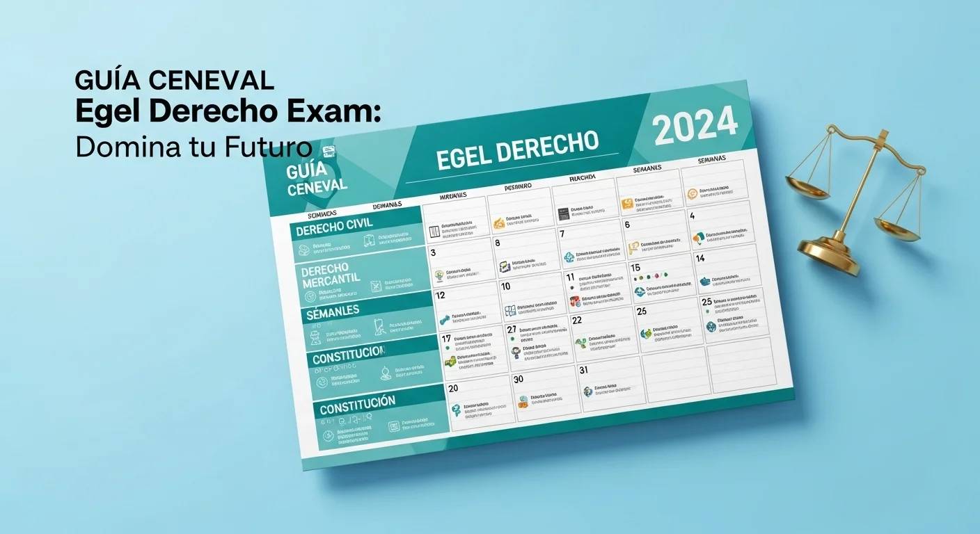 Un calendario de estudio detallado para el examen egel derecho 2024, mostrando una planificación por temas.