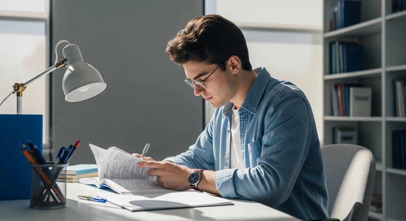 Estudiante preparándose para el examen de admisión de la Universidad Nacional 2024