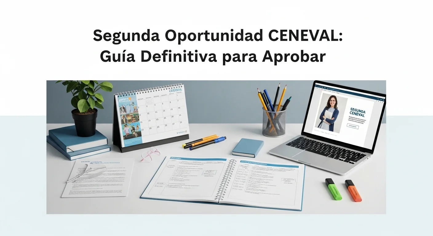 Un escritorio organizado con un calendario y plan de estudio detallado para prepararse eficazmente para el CENEVAL.