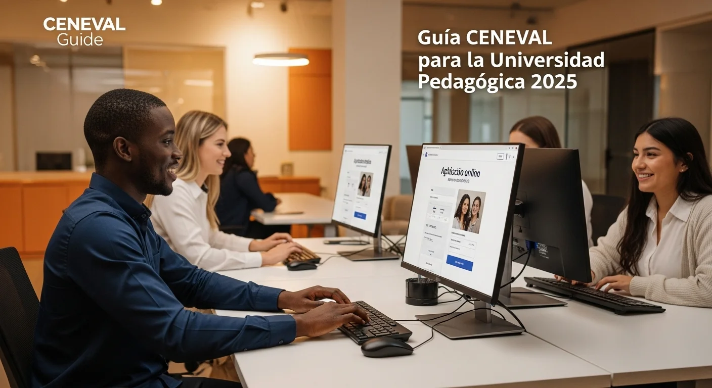 Jóvenes aspirantes realizando su proceso de inscripción en línea para la Universidad Pedagógica.