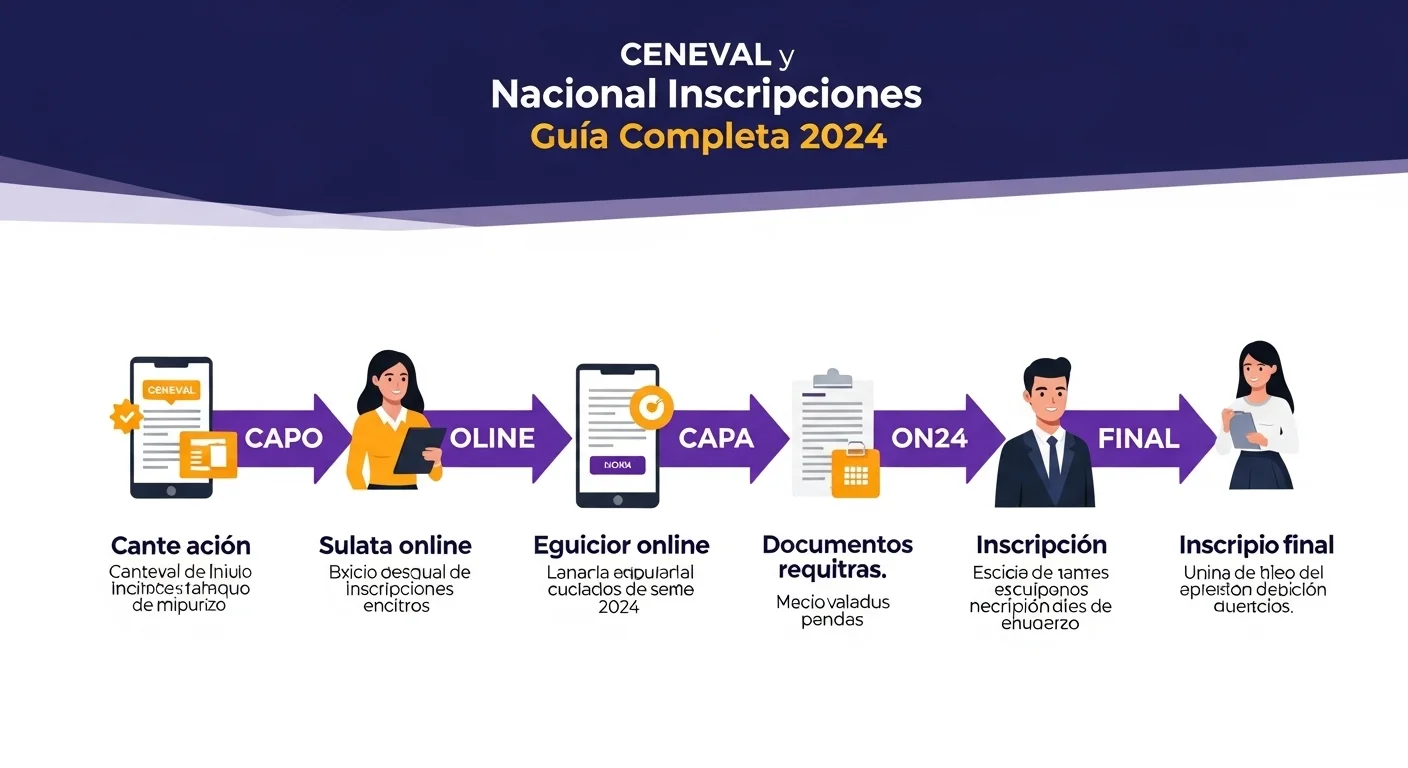 Infografía mostrando los pasos para las inscripciones a la universidad nacional en 2024, desde la convocatoria hasta la inscripción.