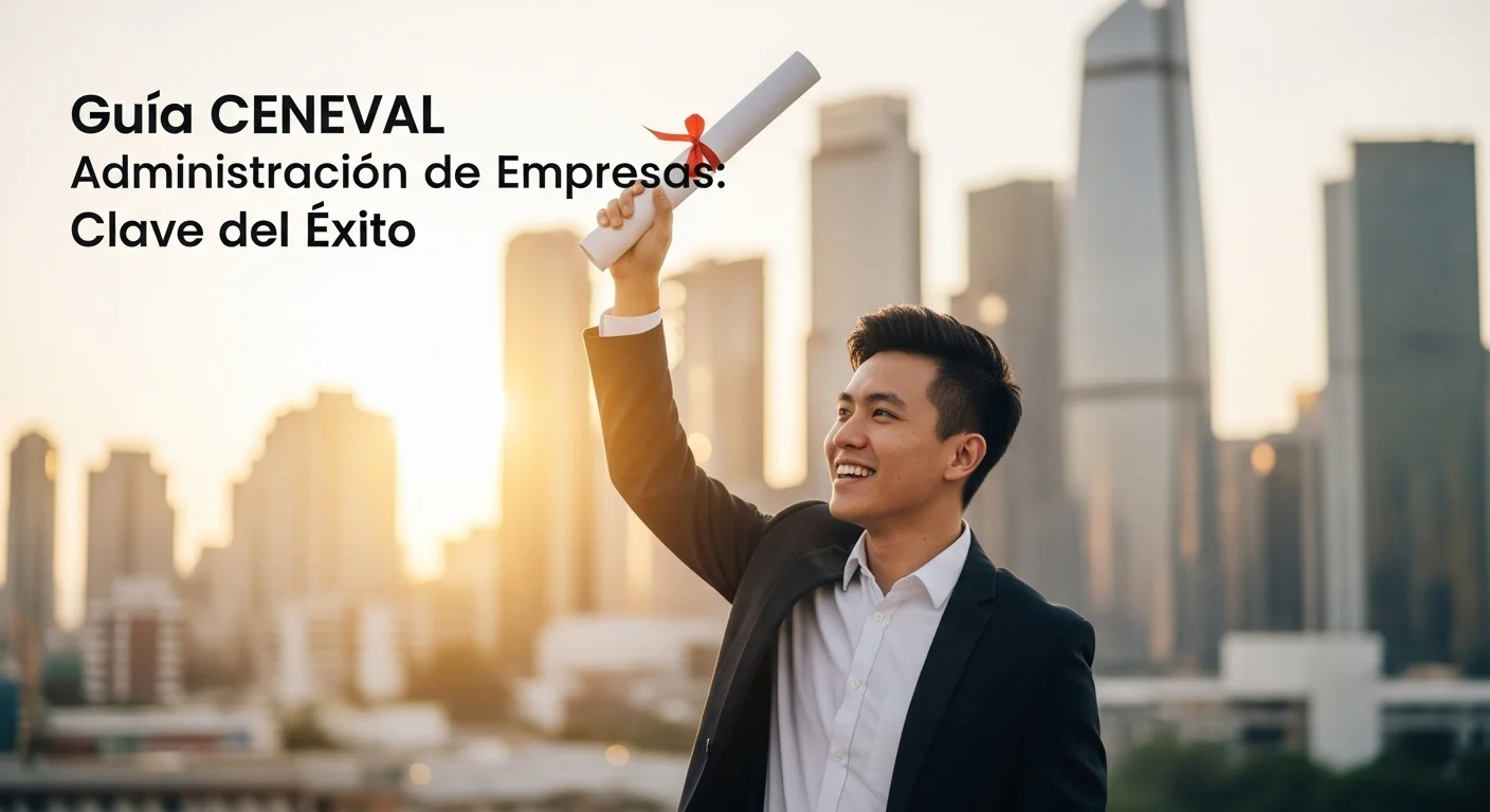 Egresado de la licenciatura en administración de empresas celebra tras recibir un resultado sobresaliente en su examen ceneval.